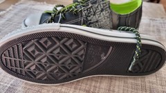 Converse All Star Black Silver Neon Green Size 4 Boy Girl