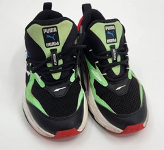 PUMA RS‑X Junior Puzzle Sneakers Multi‑Color Black Green Red Size 4C