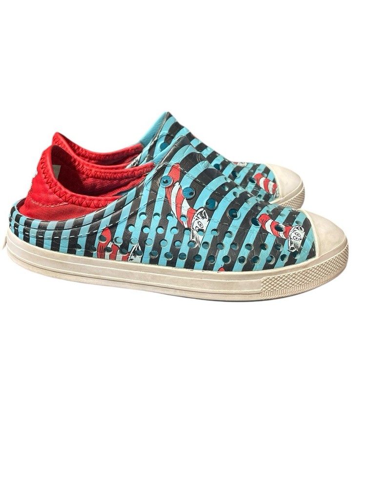 Skechers Dr. Seuss Cat In The Hat Blue Black Slip On Water Shoes Size 1 Unisex
