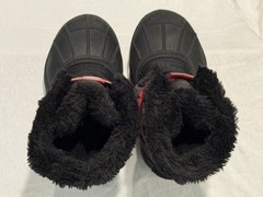 Sorel Snow Commander Boots – Black, Red & White w/Faux Fur Trim – Toddler 10 US
