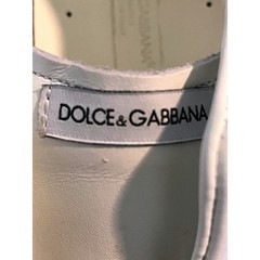 Dolce & Gabbana Bambino White Leather Graffiti Heart Sneakers EU 36