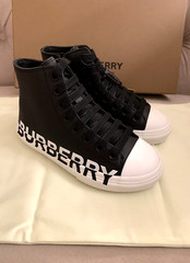 BURBERRY UNISEX LARKHALL LOGO HIGH TOP SNEAKERS – BLACK – 29 EU / 11.5 US – NIB!
