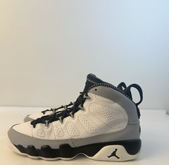 Air Jordan 9 Baron White Black Wolf Grey Sz 6Y 302359-116