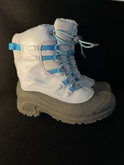 Columbia Bugaboot Celsius Snow Boots Youth Sz 6 Gray Leather Lace Up Waterproof