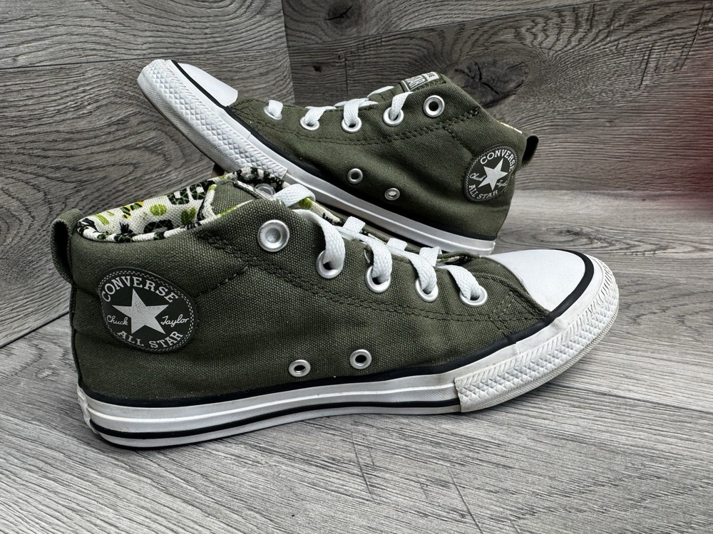 Converse Chuck Taylor All Star Mid Canvas Sneakers shoes Green Snake Kid Youth 3