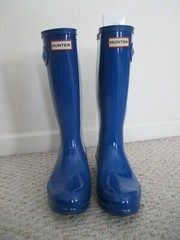 Hunter Original Kids Gloss Royal Blue Boots Size 5 US