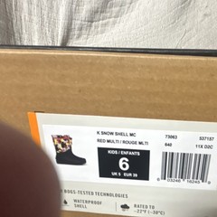 Bogs K Snow Shell MC Kids Snow Boot Red Multi Waterproof US 6