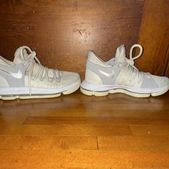 Nike KD 10 White Mesh Basketball Sneakers 7Y Lace Up Kevin Durant