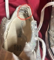 Converse All Star Chuck Taylor Low Top Silver Sparkle Kids US 11