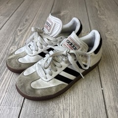 Adidas Unisex Kids Size 2.5 Samba OG Shoes in Cloud White Black Gum IE3677