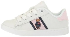 Polo Ralph Lauren Logo Bear Leather Children Low Top Lace Up Sneakers New