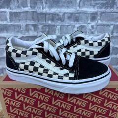 Vans Old Skool Rainbow Checkerboard Black White Little Kids Youth Size 2 K New