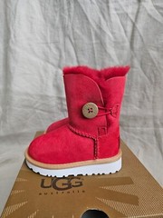 UGG Toddler Boots Bailey Button in Scarlet Color US Size 6, US Size 7