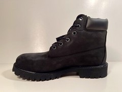 Timberland, Premium 6 In Waterproof Boot, Black Nubuck, Junior’s Size 6.5, 12907