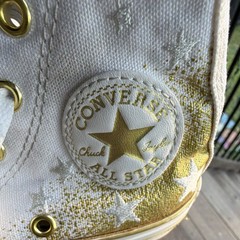 Converse All Star Chuck Taylor High Top Sneaker White/Gold Kids US 12