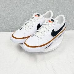 Nike Court Legacy White Black Brown Leather Sneakers DA5380-102 Kids Size 5Y