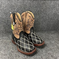 ROPER Cross Cut Square Toe Western Boot Toddlers‘ Size US 5 Black