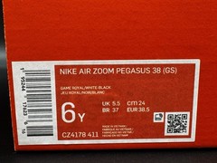 Size 6 Y – Nike Air Zoom Pegasus 38 Run Shoes Royal Blue White Black CZ4178-411
