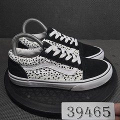 Vans Old Skool Shoes Junior Sz 5 Black White Animal Print Low Top Skate Sneakers