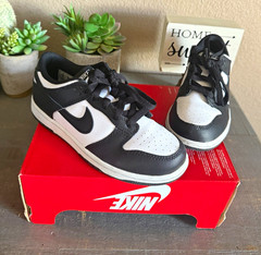 Nike Dunk Low (PS) Black/White Low Top Leather Sneakers 2.5Y CW1588-100