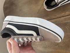 Vans Old Skool Color Block Gray Black White Red Tongue Lace Sneaker Youth Sz 1