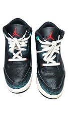 BOYS AIR JORDAN 3 RETRO_BLACK/RED-HYPER JADE -SIZE 1
