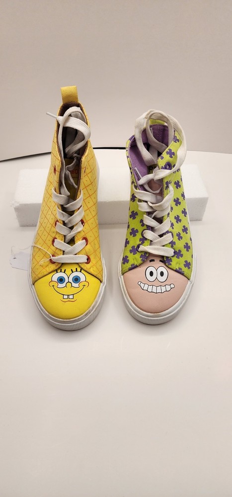 Nickelodeon SpongeBob & Patrick Unisex Kids High Top Sneakers Yellow Green