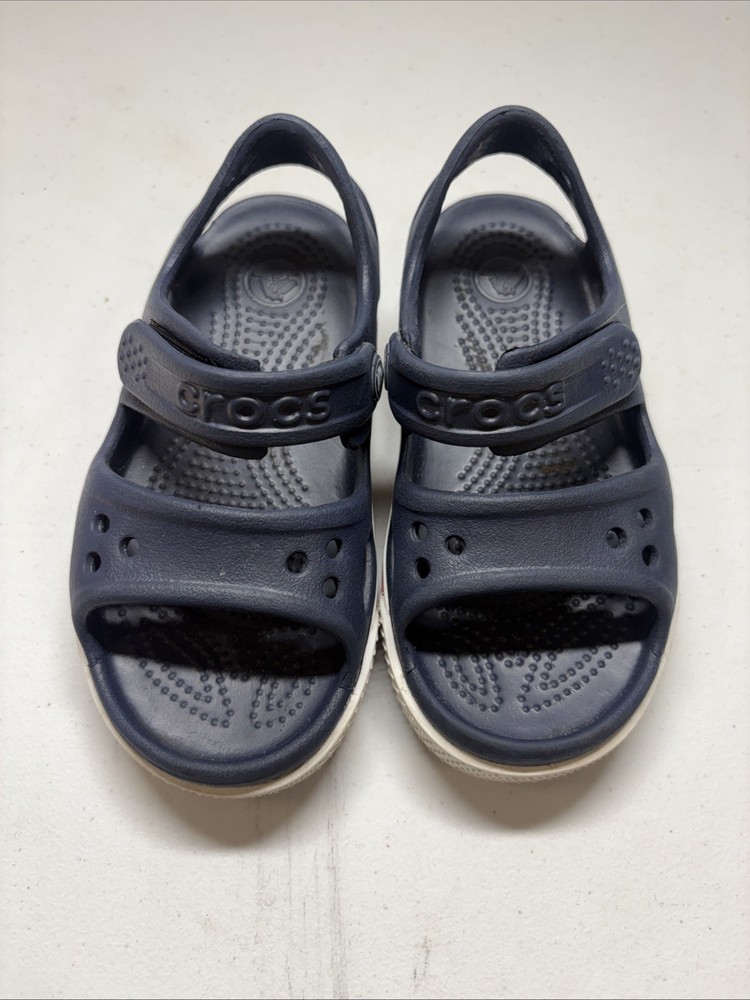 Crocs Crocband Kid’s Sz C8 Blue Sandal Adjustable Open Toe Lightweight