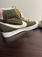 Nike Blazer Mid ’77 SE Recycled Olive Green Pink Quilt GS US 4.5Y | DO5216-33