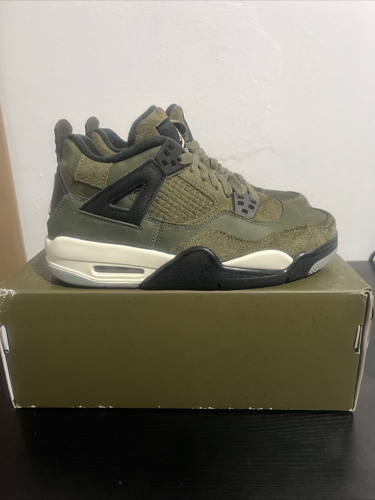Nike Air Jordan 4 Retro Craft Medium Olive Pale Vanilla US 5Y Fb9928 200