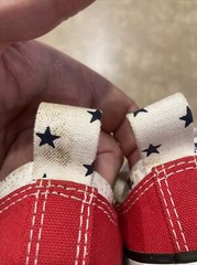 Converse All Star~Classic Low Top Red With Stars Youth Sz 12, EUC!