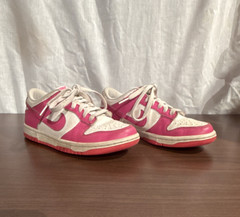 Nike Dunk Low Pink White Leather Kids Sneakers US 3.5Y FB9109-102