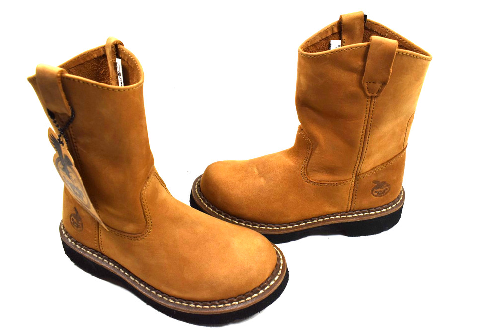 Georgia Boot-Kids 2 M Wellington Pull on-Brown-GB202 ROUND TOE WORK/WESTERN