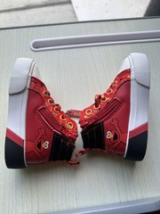 Sesame Workshop Sesame Street Elmo High Top Sneakers Zip Lace Up US 5 Red/White