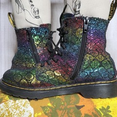 Dr. Martens 1460 Pascal J Rainbow Snake Print Boots, sz US 3