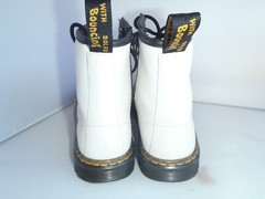 Dr Martens Zavala Combat Boot White Kid Girls size 2