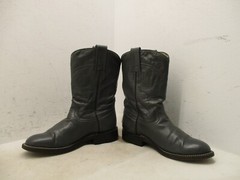 Cowtown Gray Leather Roper Cowboy Boots Youth Size 4 D Style 2812