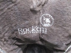 Rock’Em Black Leather Smooth Ostrich Print Western Boots Little Kids Size 13