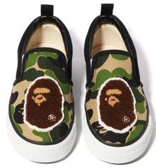 A BATHING APE BAPE Green ABC Camo Ape Head Slip On Kid Shoe US sz 1 PS 20cm $165