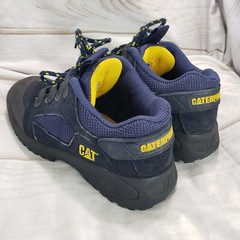 Cat Caterpillar Industrial Work Shoes Blue Leather Youth 6.5 Womens 8