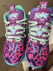 Kids Youth Colorful Leopard Athletic Sneakers Pink Purple Teal Running Shoes