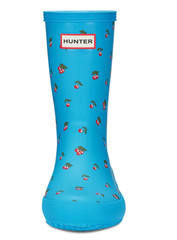 $75 Hunter Kids First Classic Rain Boot Blue & Cherry Print UK2/US3/EU34