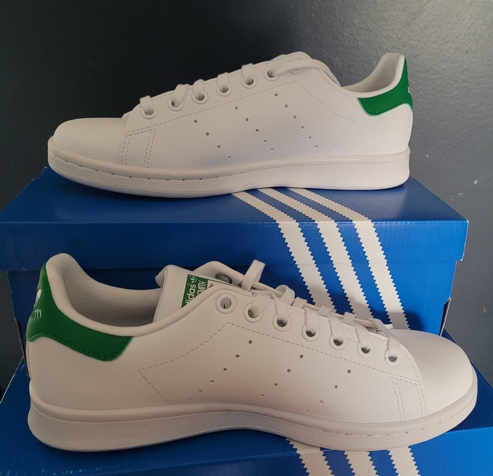 NEW ADIDAS STAN SMITH J PRIMEGREEN „CLOUD WHITE GREEN“ US 6.5
