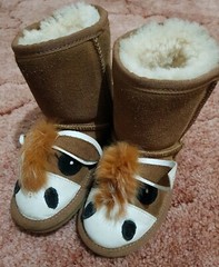 EUC Kid UGG Boot Pony Classic Non-Slip used 1wk 7-8 (26-27) Australian sheepskin