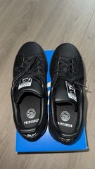 adidas Stan Smith J Kids Sneaker US 4.5 Black Leather Low Top Lace Up FX7523