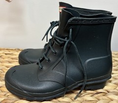 Hunter Original Blue Thurloe Rain Boot Kids Youth Sz 3B 4G Waterproof Lace Up