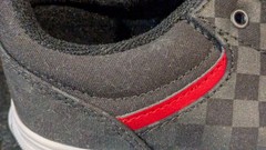 Vans Classic Seldan Checkerboard Sneaker Lace Up Low Black Gray Red Youth 4 NEW