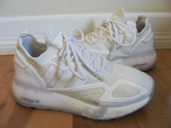 Adidas ZX 2X Boost J Cloud White Low Top Sneakers Unisex Boys Girls US 4M