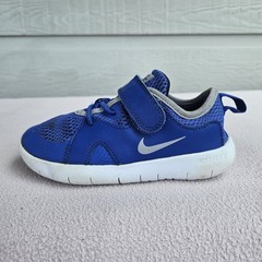 Nike Flex Contact 3 Hook & Loop Sneaker SZ 11.5C Blue Breathable AR4152-400