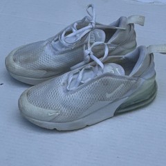 Nike Air Max 270 White Low Top Mesh Sneaker Kids US 3Y AO2372-103
